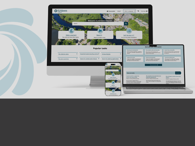 Kirklees Council homepage redesign mockup